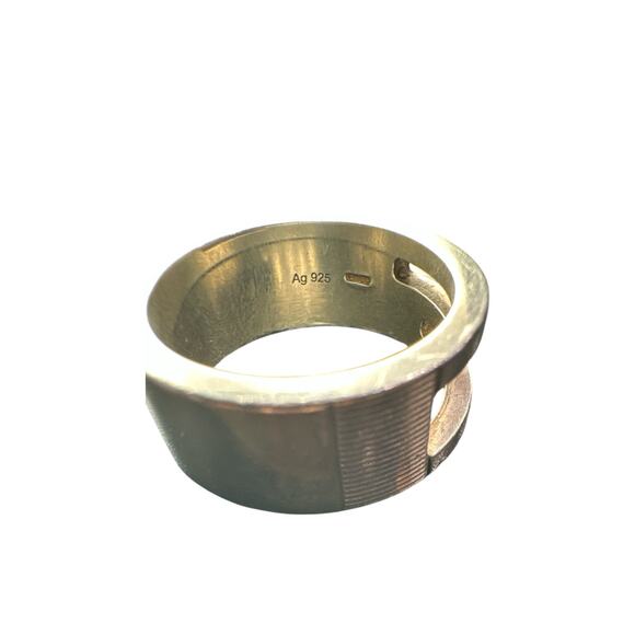 Gucci Wide G Cutout Band Ring Sterling Silver - Picture 5 of 7